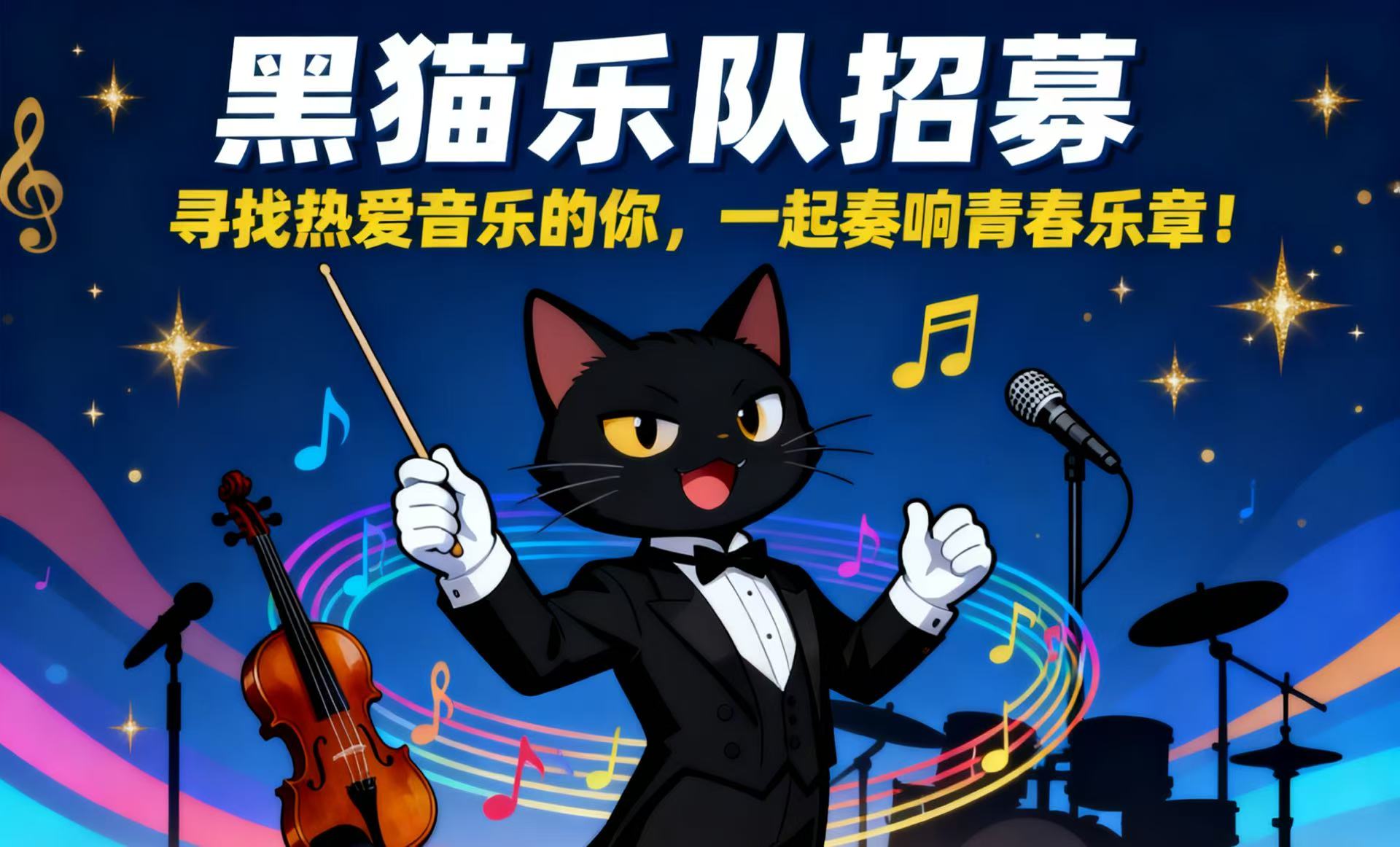 黑貓集團(tuán)職工文體活動中心招募 “黑貓樂隊(duì)”隊(duì)員啟事